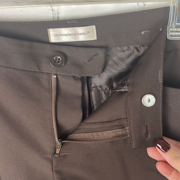 Christopher & Banks Brown Bootcut Pants Size 8 SHORT - Picture 4 of 9